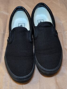 Vans Kids' Slip-On Canvas Shoes - Black